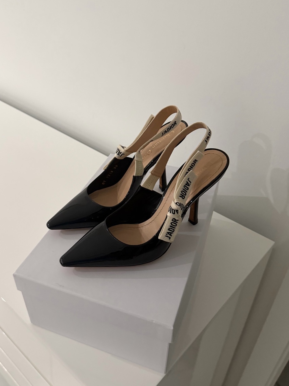 Dior Black Patent J'Adior Slingback Pumps
